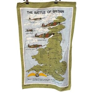 Vintage Vista Tea Towel Battle of Britain RAF Military History WWII Decor Retro